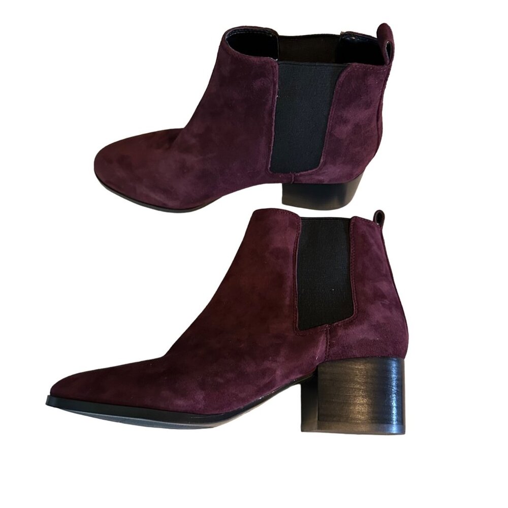Nine West purple and black Wincolt leather and textile size 8.5 M boots - Picture 2 of 7